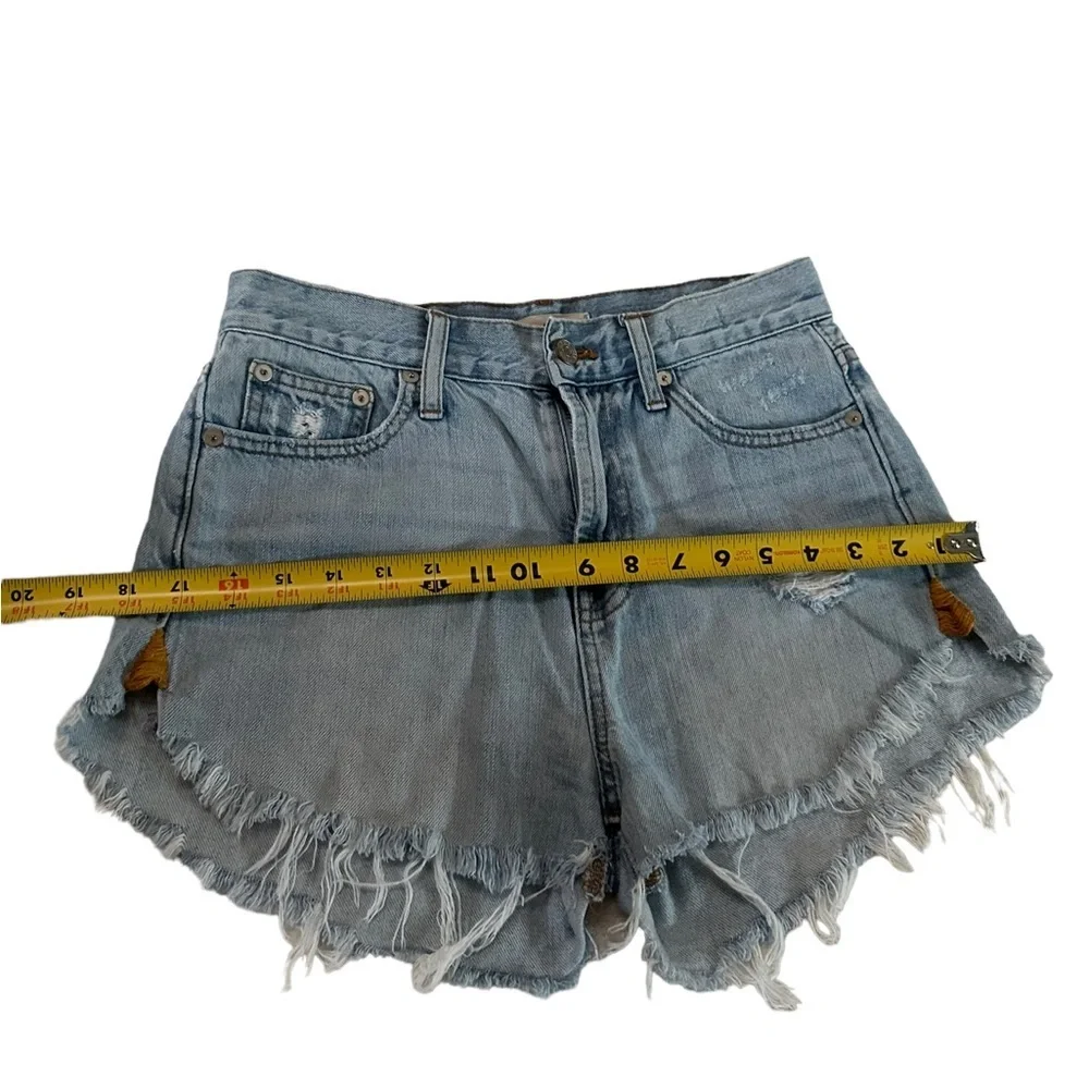 Madewell The Perfect Summer Jean Fringe Shorts Size 26 - Picture 7 of 17